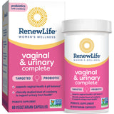 Renew Life Women's Wellness Vaginal and Urinary Probiotic and Cranberry Supplement, Probiotic Supplement for Urinary, Digestive Health, Dairy, Soy and gluten-free, 3.5 Billion CFU 60 Ct