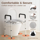 Toilet Seat Risers, Raised Toilet Seat Riser with Handles Elevated Over Toilet Stand Alone Elongated for Seniors Handicap Elderly Disabled Pregnant, Adjustable Size Fit Any Toilet