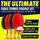 NIBIRU SPORT Ping Pong Paddles Set of 4 - Table Tennis Paddles, 8 Balls, Storage Case - Table Tennis Rackets & Game Accessories