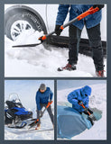 AstroAI 39" Folding Snow Shovel for Car, Extendable Snow Shovel with Thickened Aluminum Handle and Reinforced Iron Hinge, Portable and Multifunctional for Cars, Snowmobiles, Camping and Mud, Grey