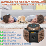 FINEFIX 360° Rodent Repellent Ultrasonic plug in 4-Modes Ultrasonic Mouse Repellent Ultrasonic plug in Modern Solution with Ultrasonic Rodent Repeller Bat Repellent for Attic House/Basement/Garage/Rvs