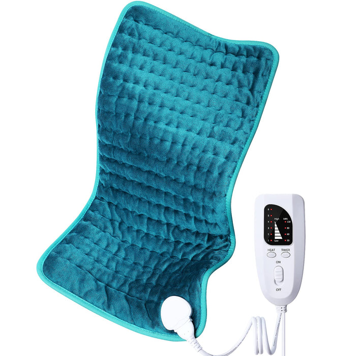 Electric Heating pad for Back/Shoulder/Neck/Knee/Leg Pain Relief, 6 Fast Heating Settings, Auto-Off, Machine Washable, Moist Dry Heat Options, Extra Large 12"x24"