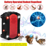 2 Pack Ultrasonic Rodent Repellent Under Hood Animal Repeller Battery Powered with Red & White Strobe Lights Rat Deterrent Out of Car Engines Mouse Blocker Rodent Defense Vehicle Protection