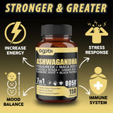 Ashwagandha Extract Capsules 7 Herbal Ingredients 8050 mg - Blended Fenugreek, Maca, Turmeric, Rhodiola, Ginger & Black Pepper - Sleep, Spirit, Immune & Energy Support - 5-Month Supply