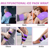 RelaxCoo XXL Knee Ice Pack Wrap Around Entire Knee After Surgery, Reusable Gel Ice Pack for Knee Injuries, Large Ice Pack for Pain Relief, Swelling, Knee Surgery, Sports Injuries, 1 Pack Purple