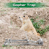 Qualirey 8 Pcs Outdoor Gopher Trap Easy Set Mole Trap Weather Resistant Gopher Killer Vole Trap for Lawn Garden Farm (Silver)