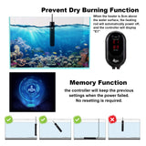 AQQA Submersible Aquarium Heater,100W/200W/300W/500W/800W/1200W Fish Tank Heater,External Temperature Controller LED Temperature Display,Suitable for Saltwater and Freshwater