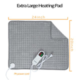 JKMAX Electric Heating Pad for Back/Neck/Shoulder/Leg Pain Relief with 10 Heat Settings, (20" x 24") Large Heating Pads for Cramps, Auto Shut-Off, Moist Dry Heat Options, Machine Washable Grey