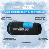 ComfiTECH Elbow Ice Pack for Tendonitis and Ice Pack Wrap Sleeve For Tennis Elbow & Golfers Arm Ice Pack for Injuries Reusable Calf Cold Compression for Pain Relief (L Black)