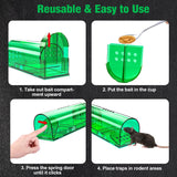 4 Pcs Humane Mouse Traps No Kill, Live Mouse Trap, Reusable Mice Trap Catch for House & Outdoors