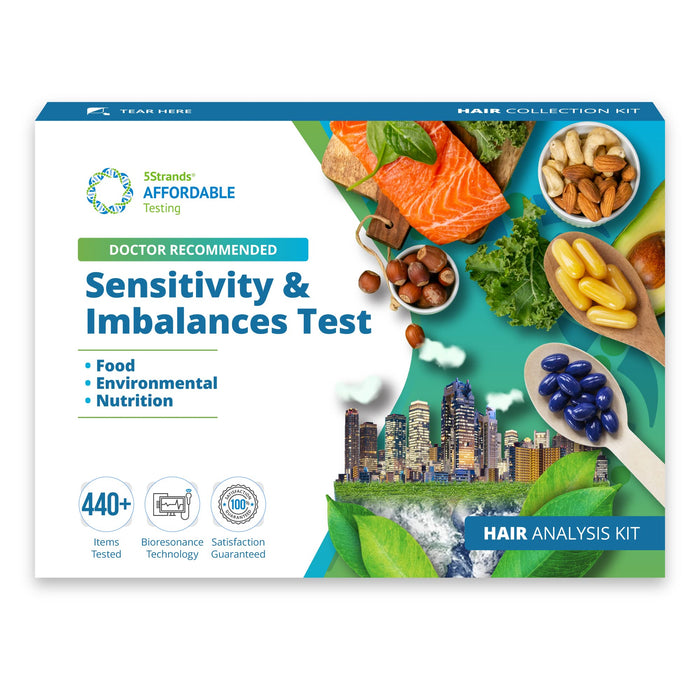 5Strands Intolerance & Deficiency Test, 442 Items Tested, Includes 3 Tests, Food Intolerance, Environment Sensitivity, Nutrition Imbalance, at Home Health Collection Kit, Results in 5 Days