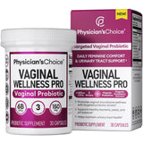 Physician's Choice Vaginal Probiotics for Women - Unique with Licorice Root - PH Balance, Odor Control, Yeast, Vaginal Microbiome & Feminine Health - 6B CFU - Organic Prebiotic, Cranberry - 30 CT