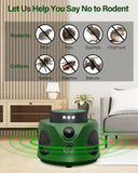 HuKimGee Mouse Repellent Indoor, Intelligent Frequency Conversion Ultrasonic& PIR& Flash Light, Triple Mouse Repellent Effect, for Bat, Rodent, Mice, Squirrel, Spider, Roach(Green)