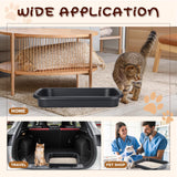 Uiifan 3 Pcs Low Entry Senior Cat Litter Box Large Size Pet Litter Box Low Entry Open Top Cat Litter Box for Senior Kitten Frail Handicap Disabled Older Elderly Cats, Easy to Clean (Dark Gray)