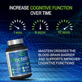 Magtein Magnesium L-Threonate Original Inventors Brain Formula - Clinically Studied, Highly Absorbable, Improve Memory, Stress Relief and Sleep Quality, Small and Easy to Swallow - 120 Capsules