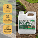 1 Quart Strong Mulch Glue, Clear Mulch Gravel Glue, Quick Dry Gravel Binder Glue, Mulch Lock and Pea Gravel Stabilizer, Non-Toxic Mulch Glue, Mulch Rock Glue for Landscaping Pea Gravel & Bark