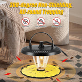 2 Pcs Sticky Flea Traps for Inside Your Home with 10 Sticky Discs & 4 Bulbs & 2 Charge Cables, 360° Flea Lights for Indoor, Non Toxic Pest Control Bed Bug Trap for Gnat Flea Cockroach, Black