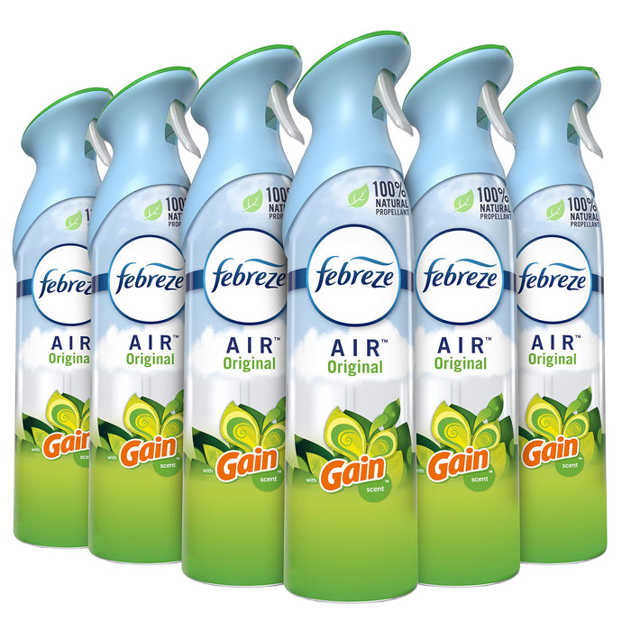 Febreze 97810 Air, Gain Original, 8.8 Oz Aerosol, 2/pack, 6 Pack/carton