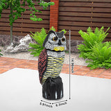 Mageloly Fake Owls Decoys to Scare Birds Away, Owl Control, Solar Owl Bird Deterrent Bird Control and Pigeon Deterrent Outdoor Rotating Head Sculpture with Flashing Eyes Yard