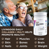 Livingood Daily Chocolate Collagen Powder, 30 Servings - Collagen Protein Powder (Collagen Type 1 and 3) Plus Multivitamin, Milk Thistle & Glucosamine - Hydrolyzed Collagen Peptides - 17oz…
