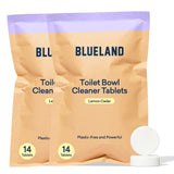 BLUELAND Toilet Bowl Cleaner Refills 2 Pack - Eco Friendly Products & Cleaning Supplies - No Harsh Chemicals, Plant-Based - Lemon Cedar - 28 tablets