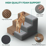 YITAHOME Dog Stairs, Pet Stairs for Small Dog, Pet Steps for Bed and Couch with Support Boards, Non-Slip Balanced Dog Steps for Injured and Elderly Pets, 4 Steps - Gray