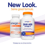 OmegaVia DHA 600 mg - Ultra Pure Omega-3 DHA Supplements for Brain & Eyes, Pregnancy & Prenatal DHA Vitamins for Women, Burpless Fish Oil Omega 3 Supplement, IFOS 5-Star Certified - 120 Softgels