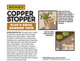 GONZO Copper Stopper Slug and Snail Barrier Tape 30 Feet - Non-Toxic Slug & Snail Repellent - Pet Safe - Plant Guards for Potted Plants - Pack of 1