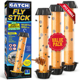 GATCH Fruit Fly Trap (3 Pack), Fly Stick for Mosquitoes, Sticky Trap for Flies Gnats Wasp Flying Insects, Bug Catcher, Indoor or Outdoor Use, Ready to Use Home