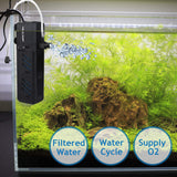 NO.17 Submersible Aquarium Internal Filter 8W, Adjustable Fish Tank Filter with 200 GPH Water Pump for 10-50 Gallon Fish Tank