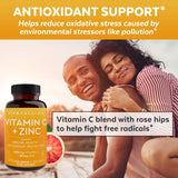 Viva Naturals Vitamin C 1000mg with Zinc 20mg, Rose Hips, Citrus Bioflavonoids - Immune Support & Powerful Antioxidant (250 Veggie Capsules)