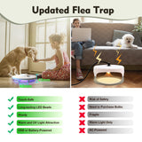 Mosalogic Flea Trap for Inside Your Home Flea Light Trapper Indoor Fly Killer Warm & UV LED Light Flea Fighting Tool Kit for Flea Infestation