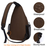 MOSISO Sling Backpack, Multipurpose Crossbody Shoulder Bag Travel Hiking Daypack, Caramel Brown, Medium