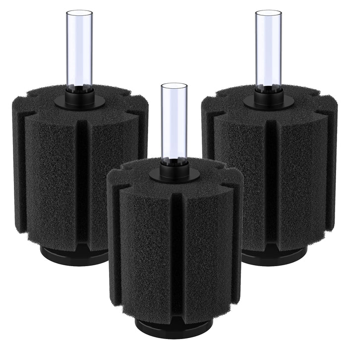 Pawfly Large Aquarium Bio Sponge Filter Quiet Betta Fry Shrimp and Small Fish Foam Filter for Fish Tank up to 60 Gallon, 3 Pack