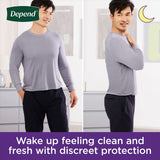 Depend Night Defense Adult Incontinence Underwear for Men, Disposable, Overnight, Extra-Large, Grey, 48 Count (4 Packs of 12), Packaging May Vary