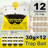 Fly Traps Outdoor Hanging, 12 Natural Pre-Baited Fly Hunter Stable Horse Ranch Fly Trap, Mosquito Fly Bags Outdoor Disposable Catchers Killer Repellent for Barn Farm Patio & Camping