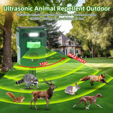 Solar Animal Repeller Ultrasonic Cat Repellent Outdoor with Motion Sensor LED Strobe Light Alarm Sound Raccoon Repellent, 2 Pcs Animal Deterrent Deer Repellent Devices for Garden Yard Farm