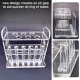 Aquarium Test Tube Holder, Handmade Rack, w/6 Slots and 6 Drying Poles for API and TC Glass Test Tubes