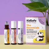 Plant Therapy KidSafe Essentials Roll-On Set 100% Pure, Therapeutic Grade Essential Oils Diluted in Coconut Oil 10 mL (1/3 oz) Each