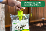 RESCUE! Outdoor Disposable Hanging Fly Trap (12 Traps) and Cutter Backyard Bug Control Spray Concentrate, 32 fl Oz