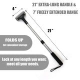 EASACE Lotion Applicator for Back & Body, Long Handle 21.5inch Adjustable Lotion Roller with 2 Replacement Roller for Back self(Silver)