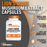 BULKSUPPLEMENTS.COM Lion's Mane Mushroom Capsules - Lion's Mane Extract, Lions Mane Supplement Capsules, Lion's Mane Capsules - for Immune Health, Vegan, 2 Capsules per Serving, 360 Veg Capsules