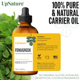 UpNature Fenugreek Oil - 2oz - 100% Natural & Pure Fenugreek Oil for Hair Growth,Skin Health & Improves Digestion- Fenugreek Seed Extract Carrier Oils - Therapeutic Grade, Premium Quality