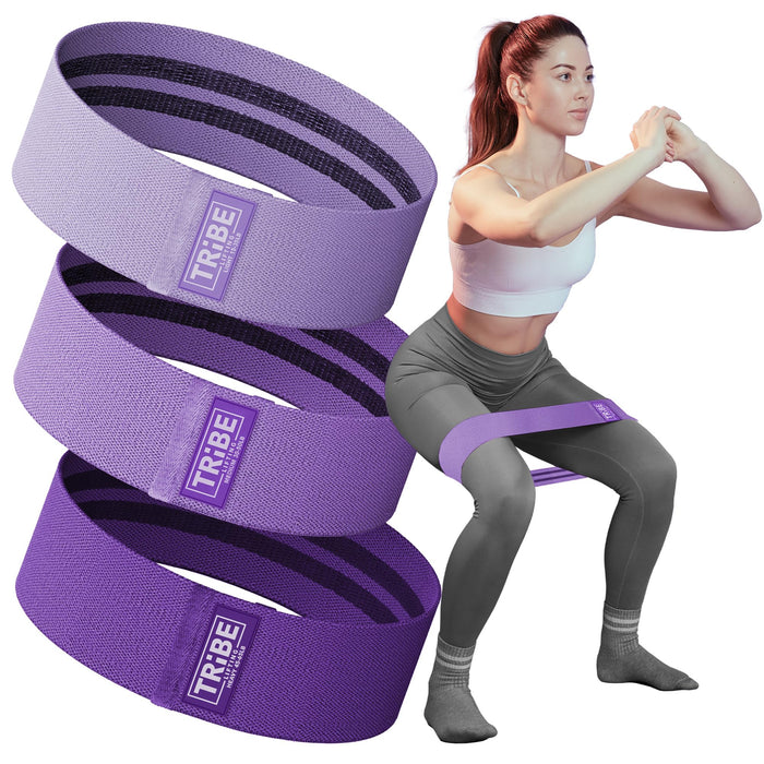 Fabric Resistance Bands for Working Out - Booty Bands for Women and Men - Exercise Bands Resistance Bands Set - Workout Bands Resistance Bands for Legs (Purple)