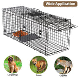 Toriexon Large Live Catch Animal Traps Black 42 X15 X17 Inch, Easy to Set and Release Live Animal Trap, Collapsible Large Animal Catcher Cage for Large Dogs, Foxes