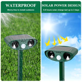 Ultrasonic Animal Repeller Outdoor Solar Ultrasonic Repellent Animal Deterrent with Motion Sensor Waterproof Deterrent Scarer Repel Cat Dog Squirrel Raccoon Skunk Rats (Green,4 Pack)