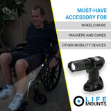 Life Mounts - Universal Mounted LED Light for Mobility Devices - Stay Safe and Light Your Way - Accessory for Walkers, Wheelchairs, and Canes - Hands-Free