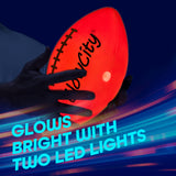 GlowCity Glow in The Dark Football - Light Up, Official Size Footballs - LED Lights and Pre-Installed Batteries Included﻿