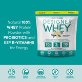 Designer Wellness, Designer Whey, Natural When Protein Powder with Probiotics, Fiber, and Key B-Vitamins for Energy, Gluten-Free, French Vanilla, 4 lb