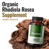 HERBAMAMA Rhodiola Rosea Capsules - Organic Rhodiola Rosea Herb Supplement - Rhodiola Root Pills - 1000mg, 100 Caps